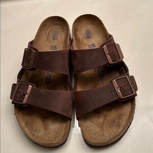 Birkenstock Dark Brown Leather Sandals